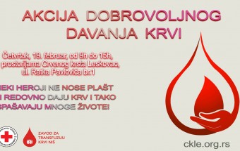 AKCIJA DOBROVOLJNOG DAVANJA KRVI