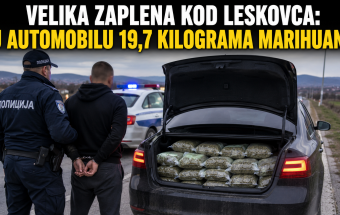Велика заплена код Лесковца: у возилу пронађено 19,7 килограма марихуане