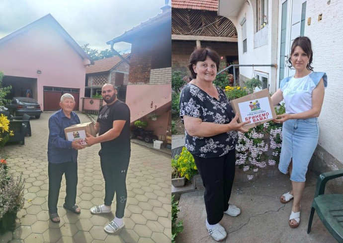 Пакети за све пензионере и кориснике социјалне помоћи усмерени су данас и ка месним заједницама Стојан Љубић, Центар и Моше Пијаде