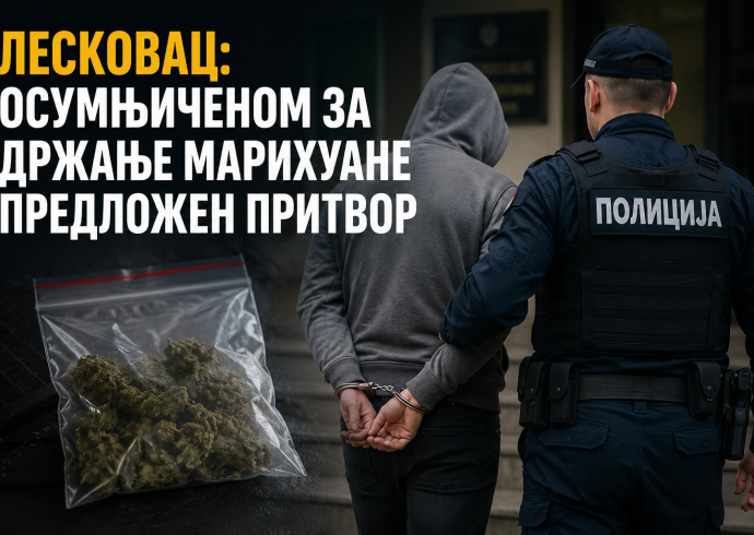 У породичној кући пронађено 166,7 грама марихуане: тужилаштво предложило притвор за Лесковчанина
