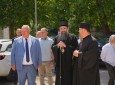 Митрополит Арсеније и градоначелник Горан Цветановић обишли радове у порти Храма Светог Симеона Мироточивог